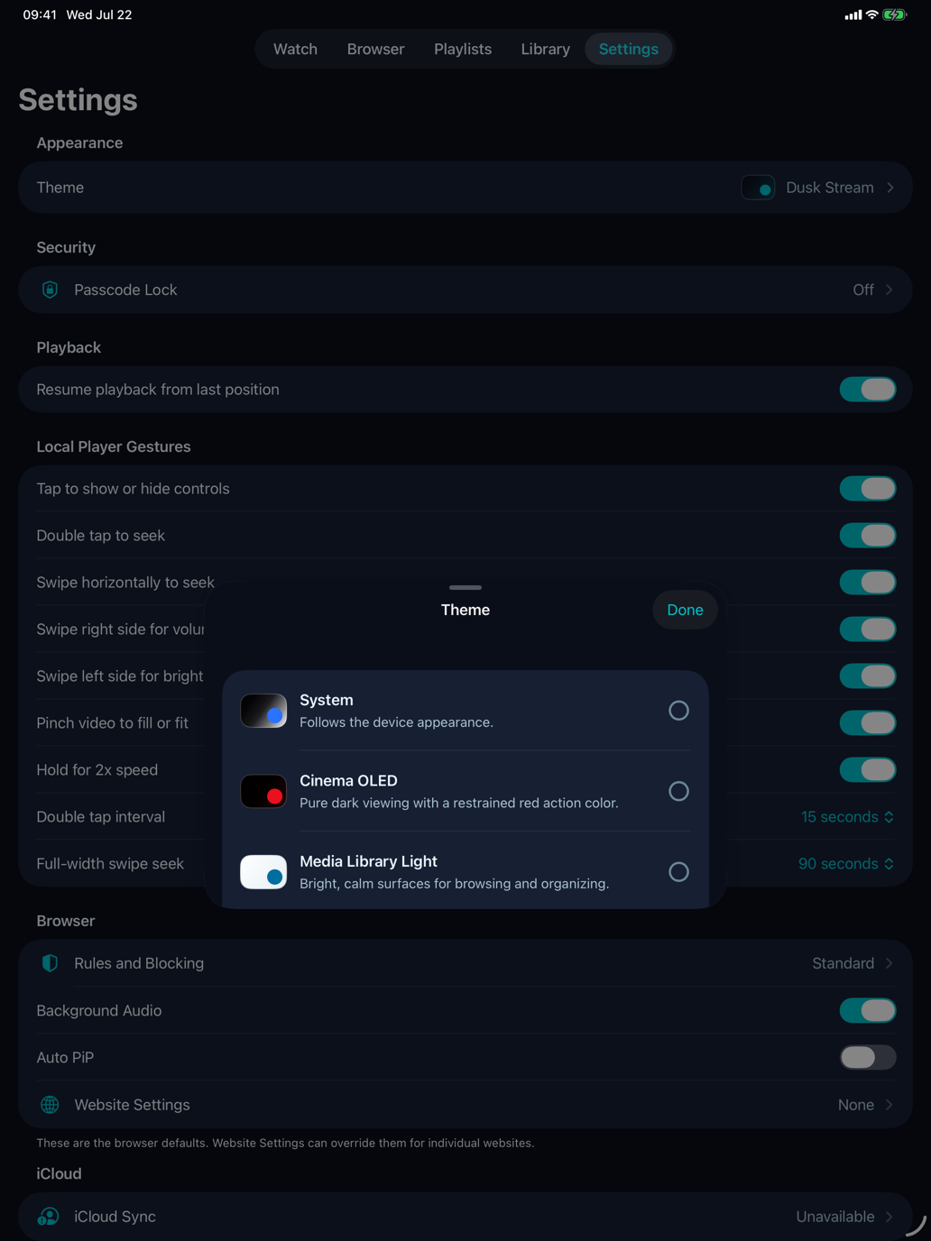 Choose from six complete themes