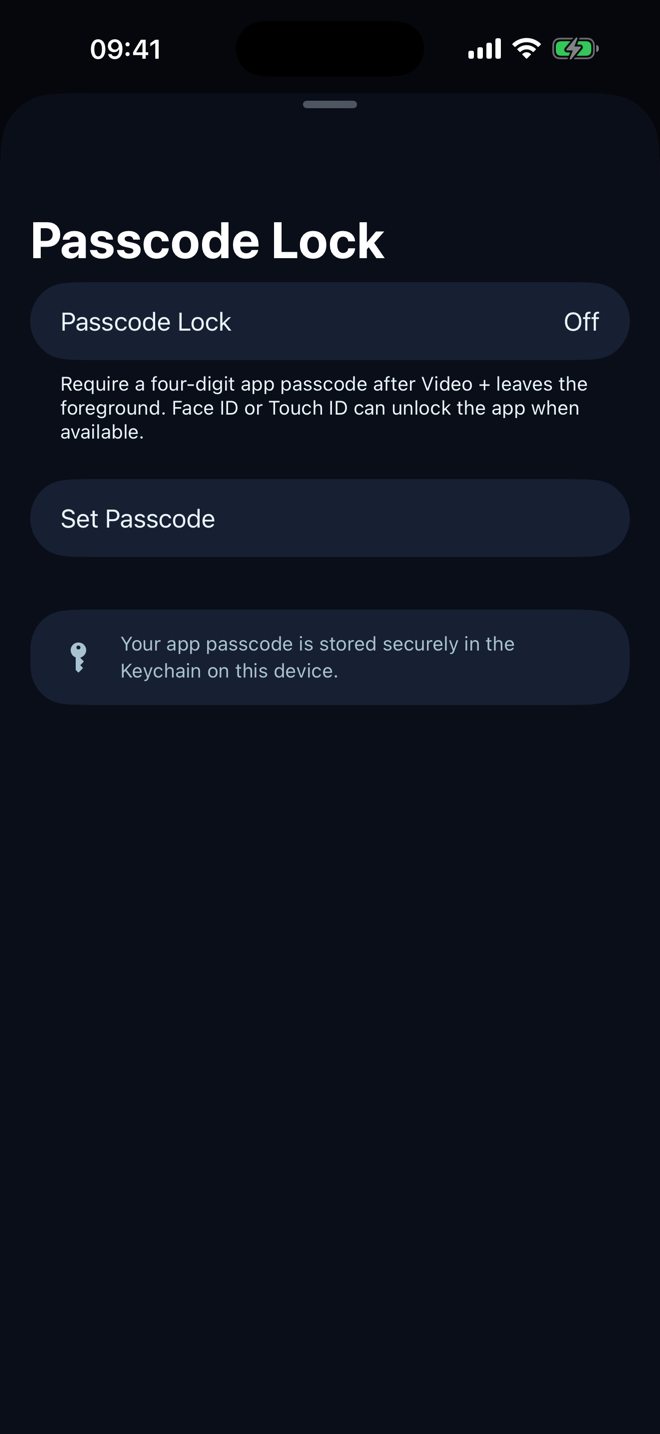 Protect the library with a passcode