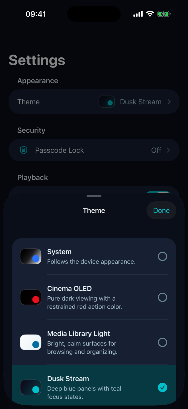 Choose from six complete themes